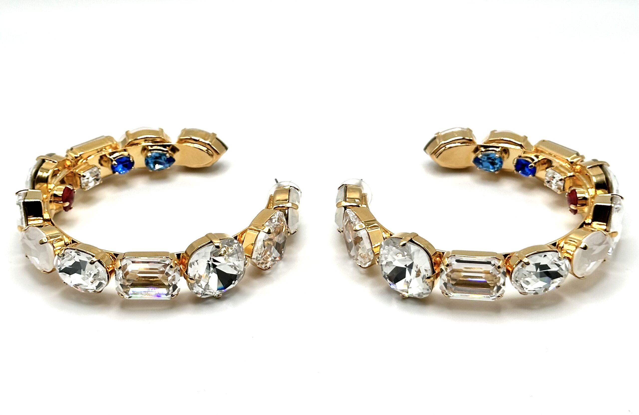 Opulence Gold Hoops- White/RWB - Image 2